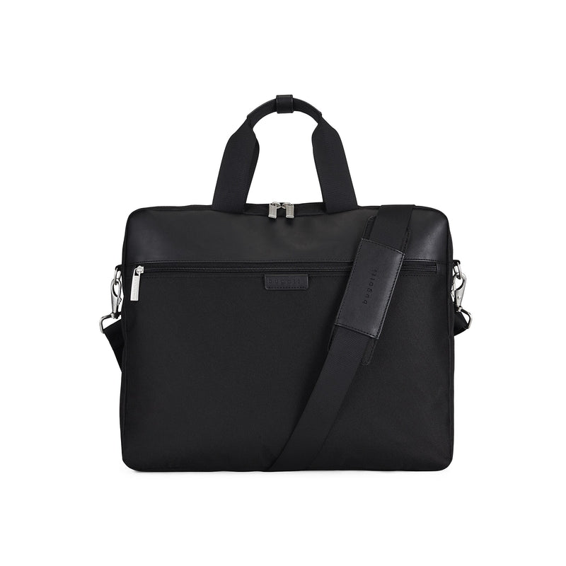 Bugatti Lucas Polyester Briefcase, Laptop Compatible, Black (EXB529-Black)