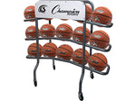 Champion Sports Pro 3-Tier Basketball Rack, Silver/White (CBR15)