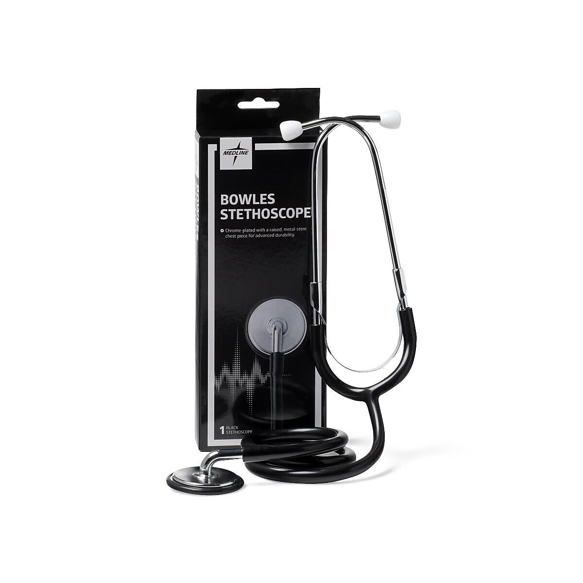 Medline Bowles Stethoscope, Black (MDS915)