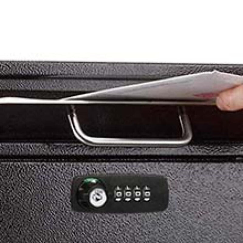 AdirOffice Steel Combination Locking Wall Mounted Interoffice Drop Box Mailbox, Medium, Black (631-05-BLK-KCPK)