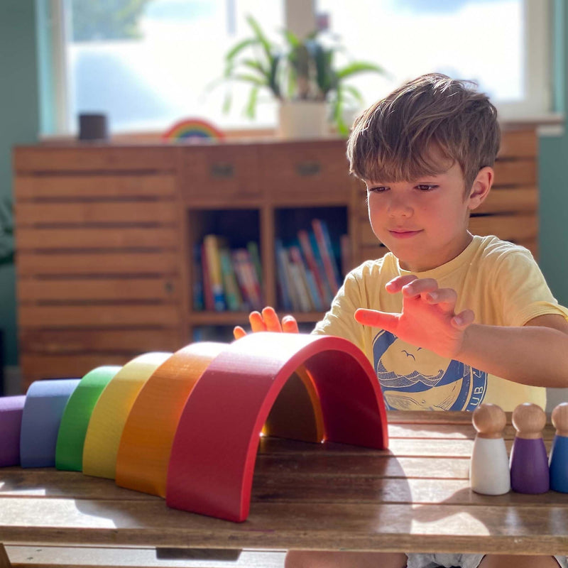 Extasticks Willie's Rainbow World Wooden Arches And Peg Dolls Set With Book, 16 Pieces/Pack (EXAE3304)