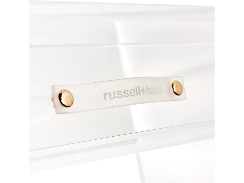 Russell+Hazel Monitor Stand with Drawer, Clear/Gold (98149)