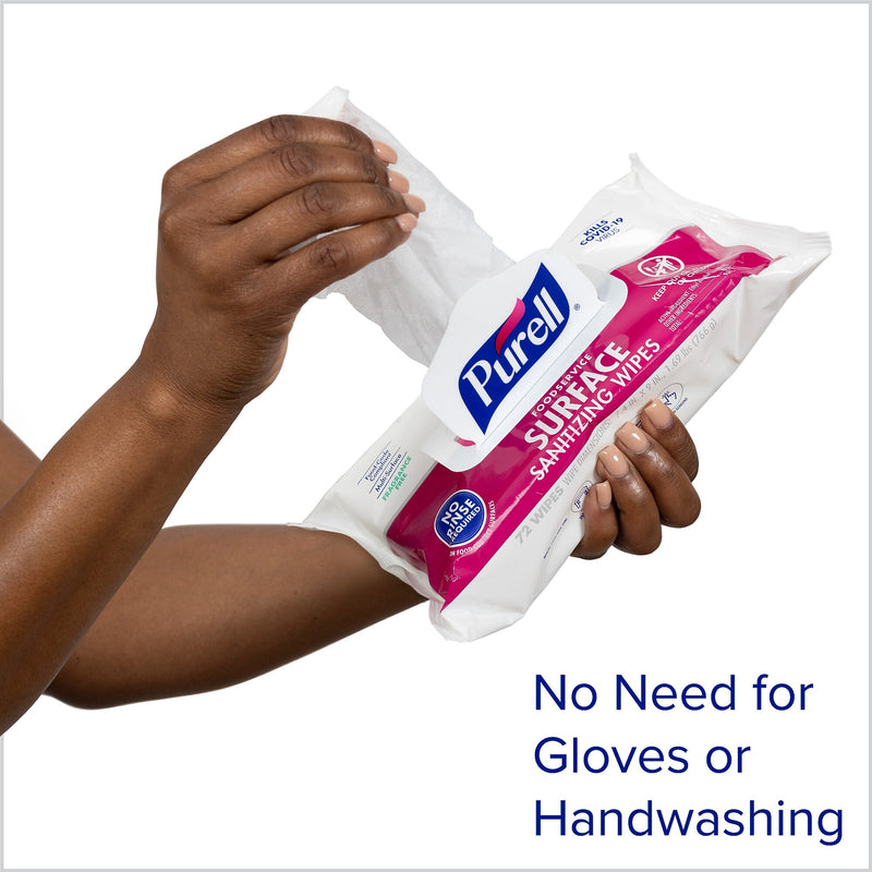 PURELL Foodservice Disinfecting Wipes, 72 Wipes/Pack (9371-12)