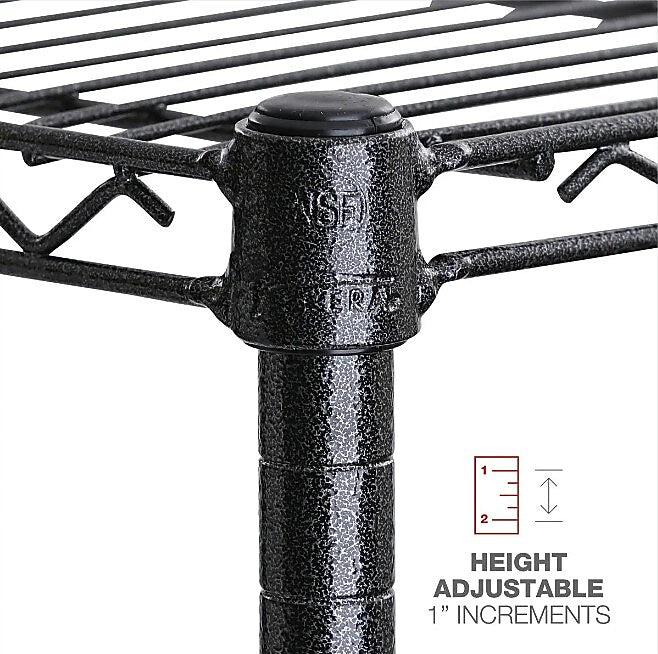 Alera All-Purpose Wire Shelving Starter Kit, 4-Shelf, 60 X 24 X 72, Black Anthracite+