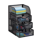 Mind Reader 4-Compartment Metal Desk Organizer, Black (MESHMINI-BLK)
