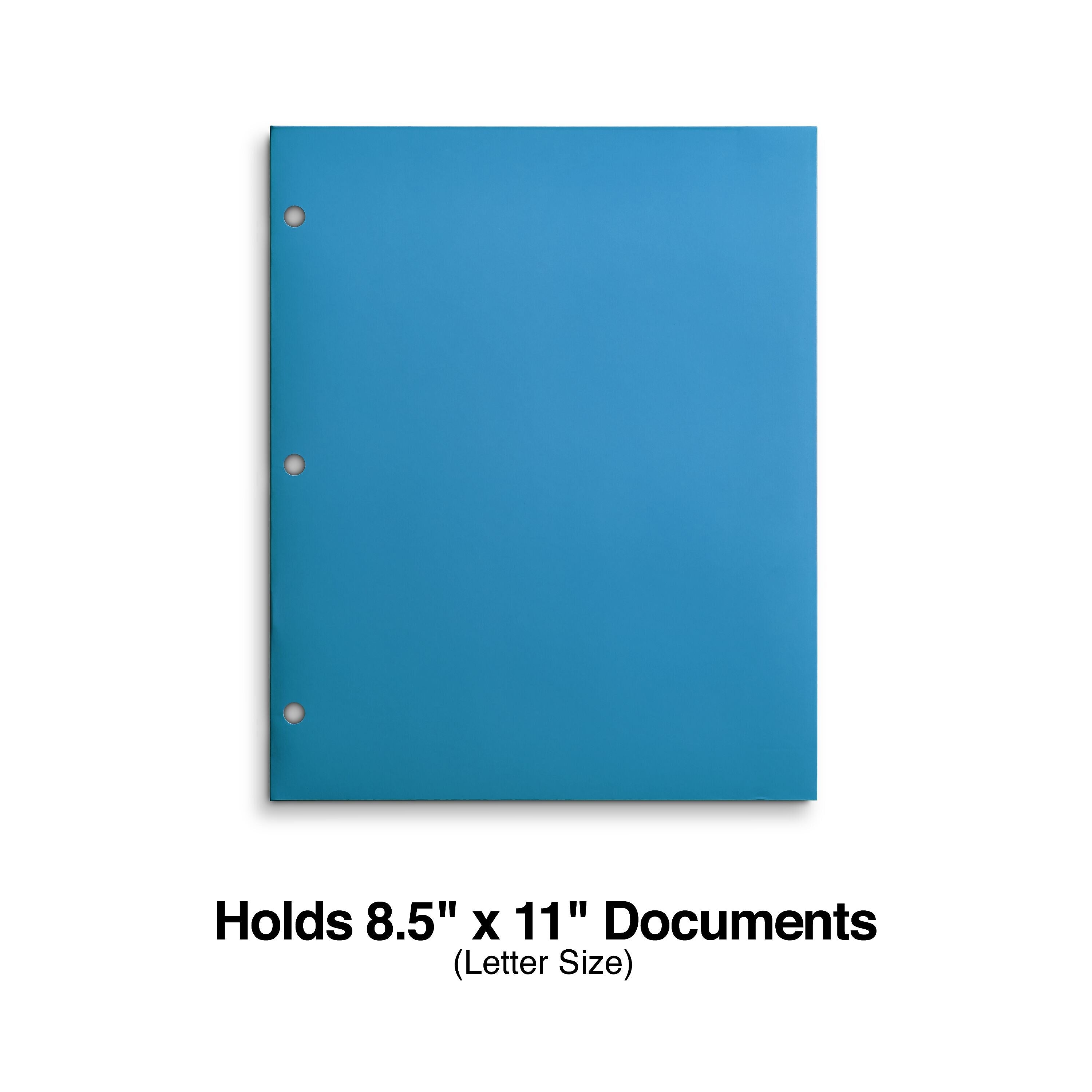 Staples 3-Hole Punched 4-Pocket Paper Presentation Folder, Blue (ST56213-CC)