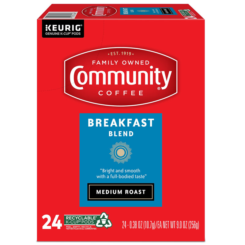 Community Coffee Breakfast Blend Coffee Keurig® K-Cup® Pods, Medium Roast, 24/Box (5000374324)