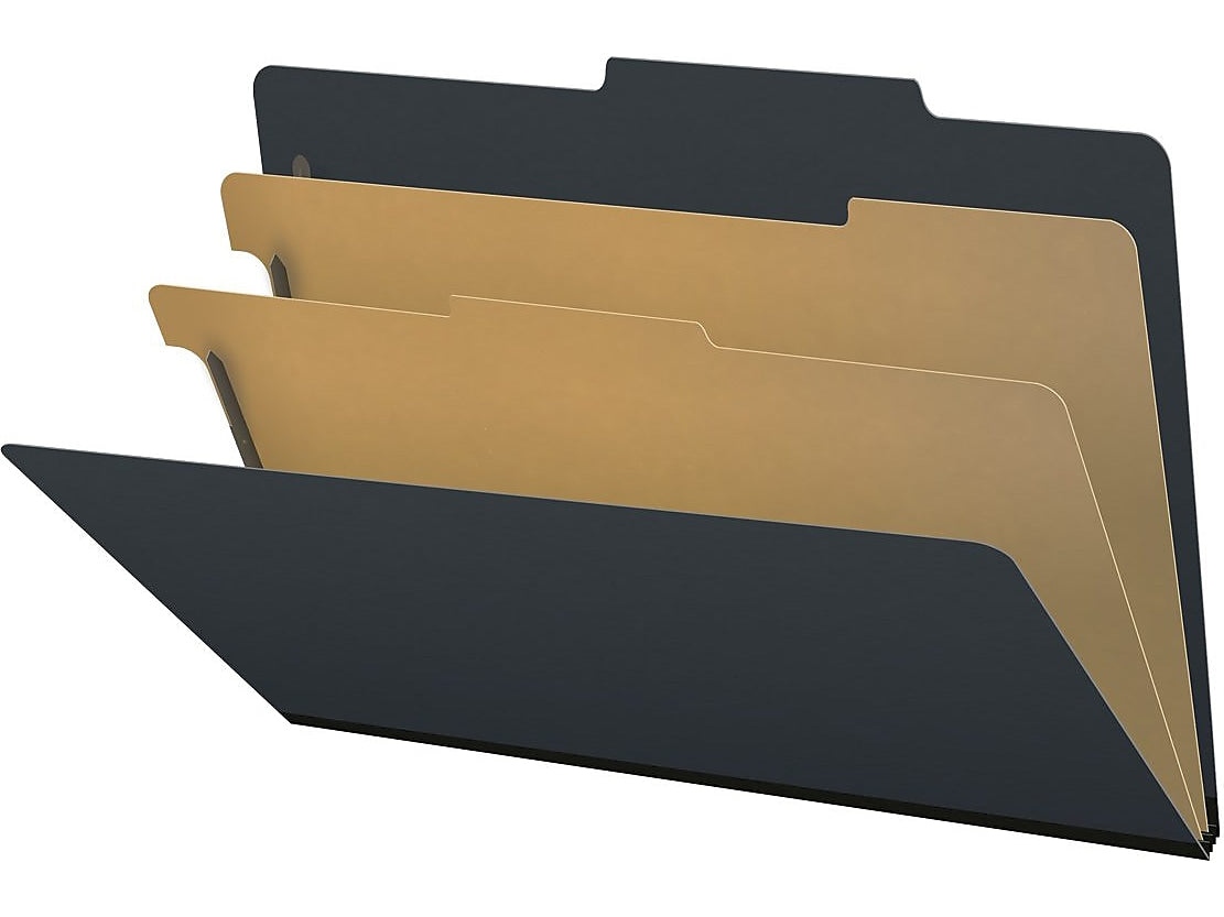 Medical Arts Press Pressboard Classification Folder, 2 Dividers, 2" Expansion, Legal Size, Black, 10/Box (DV-T52-26-3BLK)