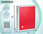 Viva Comfort Steel Medical Storage Cabinet with Dual Key Lock, 1.1 cu. ft., Red (999-04-RED)