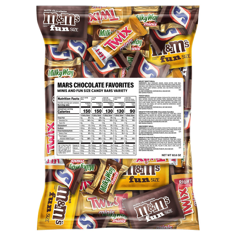 Mars Minis Assorted Milk Chocolate Favorites Variety Bag, 62.6 oz. (220-00016)