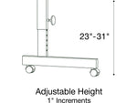 Correll Deluxe 48"W x 24"D Adjustable Foldable Training Room Table, Dry-Erase Markerboard, With Wheels, Frosty White/Black