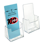 Azar Brochure Holder, 4.125" x 7.25", Vertical, Freestanding, Clear, Acrylic, 100/Pack (252012-100PK)
