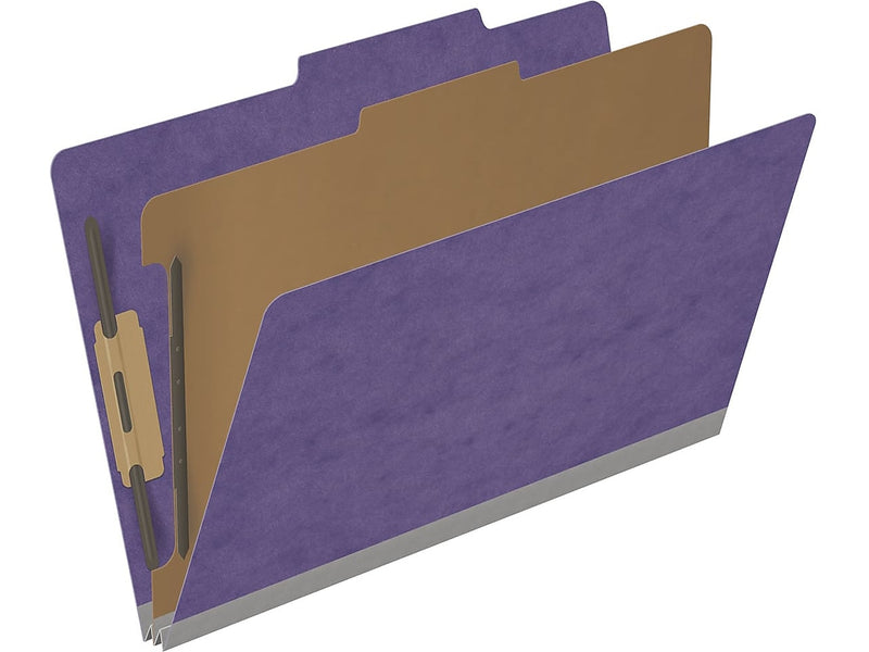 Medical Arts Press Pressboard Classification Folder, 1 Divider, 2" Expansion, Legal Size, Purple, 10/Box (DV-T52-14-3PRP)