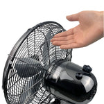 Good Housekeeping 12" Retro Table Fan 10-inch 3-Speed Oscillating Desk Fan, Midnight Chrome (92612)