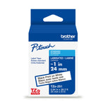 Brother P-touch Laminated Label Tape, 1" x 26.2', Black on White (TZe251)