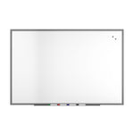 TRU RED™ Magnetic Porcelain Dry Erase Board, Gunmetal Frame, 6' x 4' (TR61187)