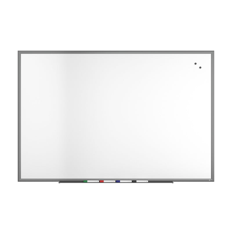 TRU RED™ Magnetic Porcelain Dry Erase Board, Gunmetal Frame, 6' x 4' (TR61187)