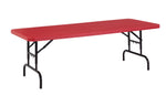 NPS BTA Series 30" x 72" Heavy Duty Height Adjustable Plastic Folding Table, Red (BTA-3072-40)