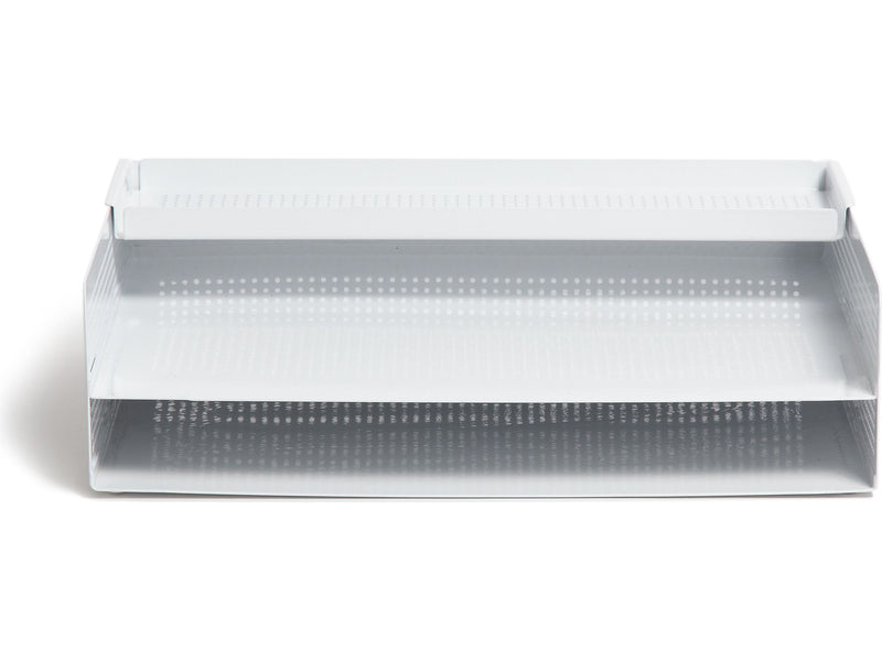 U Brands The Perforated Collection Metal Front Loading Letter Tray, Letter Size, White (5718U01-06)