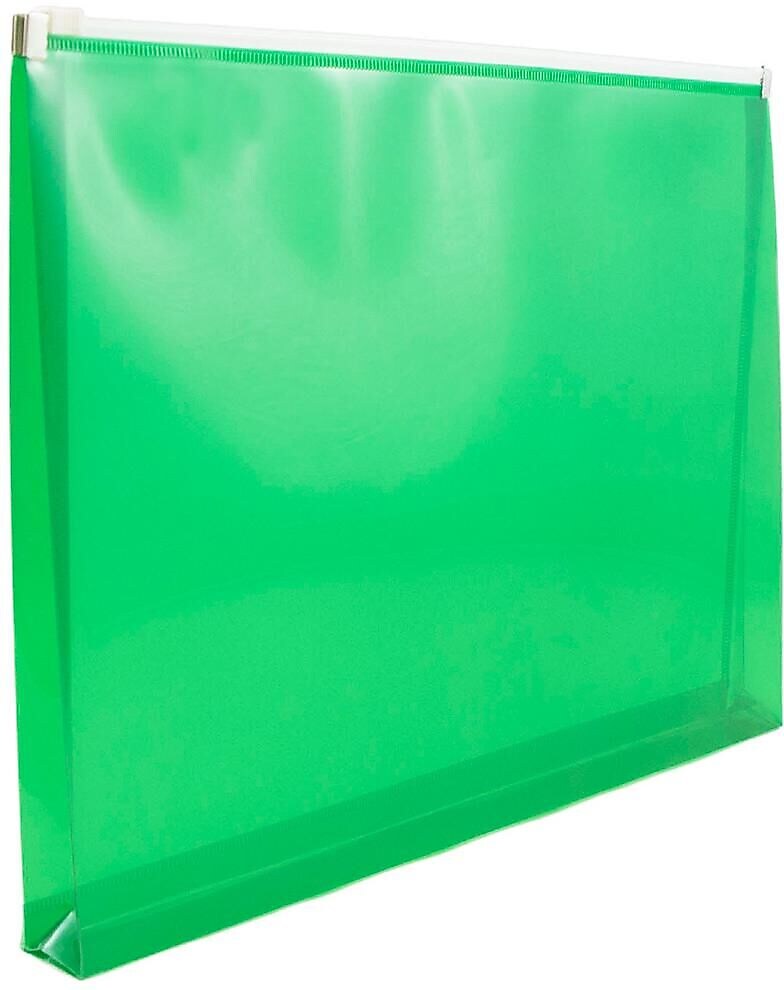 JAM Paper Premium Plastic Document File, 1 Pocket, Letter, Green, 3/Pack (218Z1grx3)