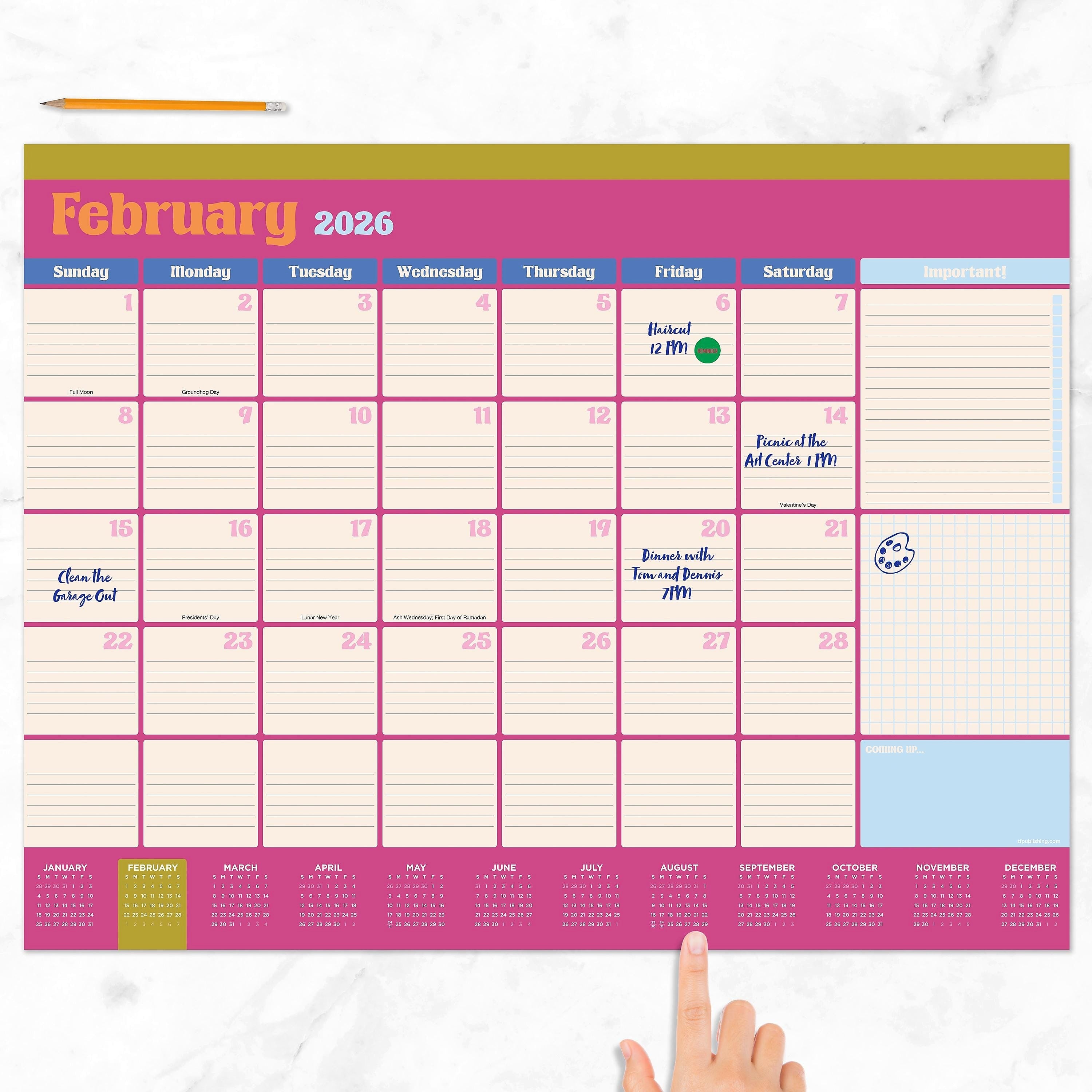 2026 TF Publishing 22" x 17" Monthly Desk Calendar, (26-8208)