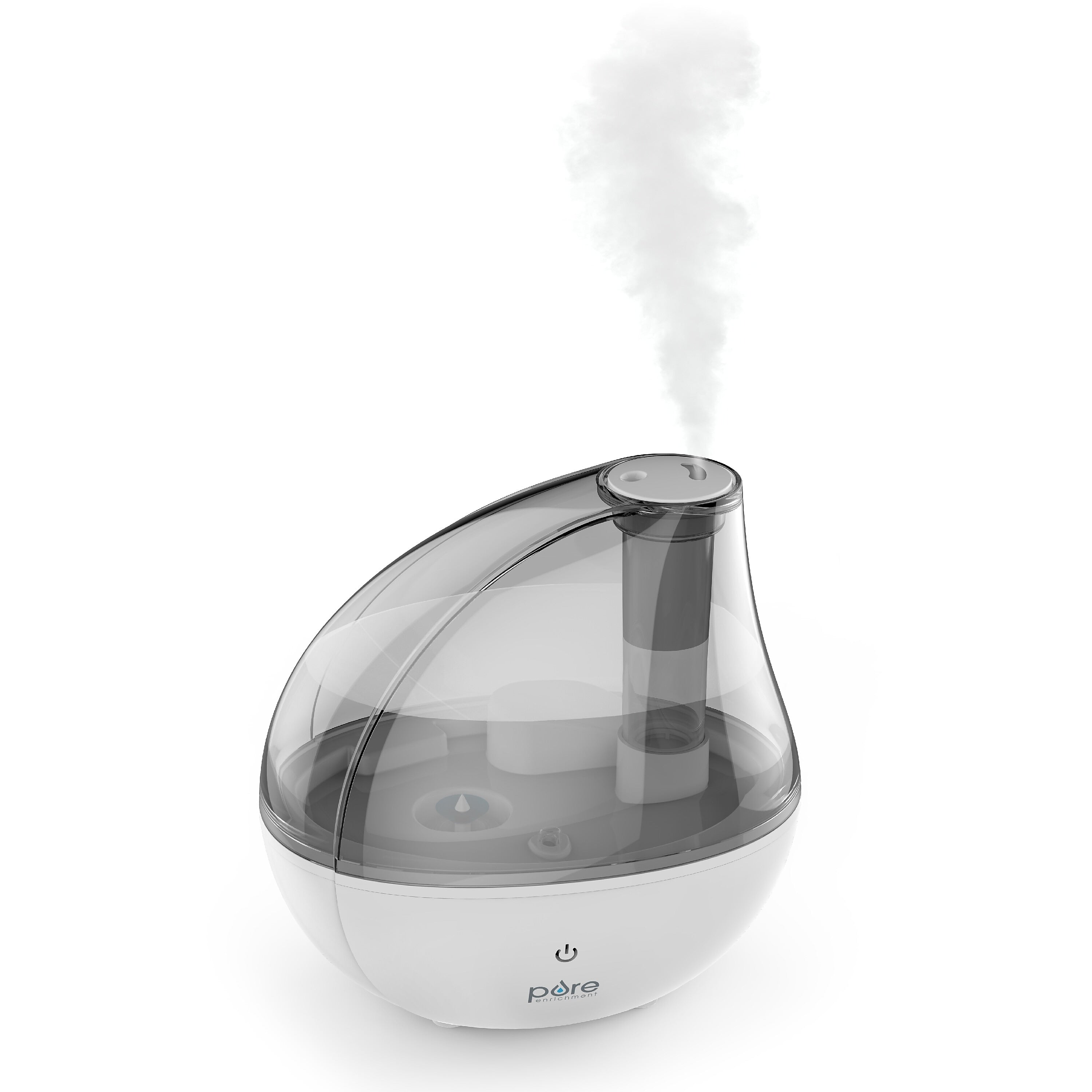Pure Enrichment MistAire Silver Ultrasonic Cool Mist Tabletop Humidifier, 0.4-Gallon, White (PEHUMSIL)