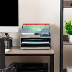 Mind Reader 5-Compartment Plastic Desk Tray, Gray (ANCHBOX5-GRY)