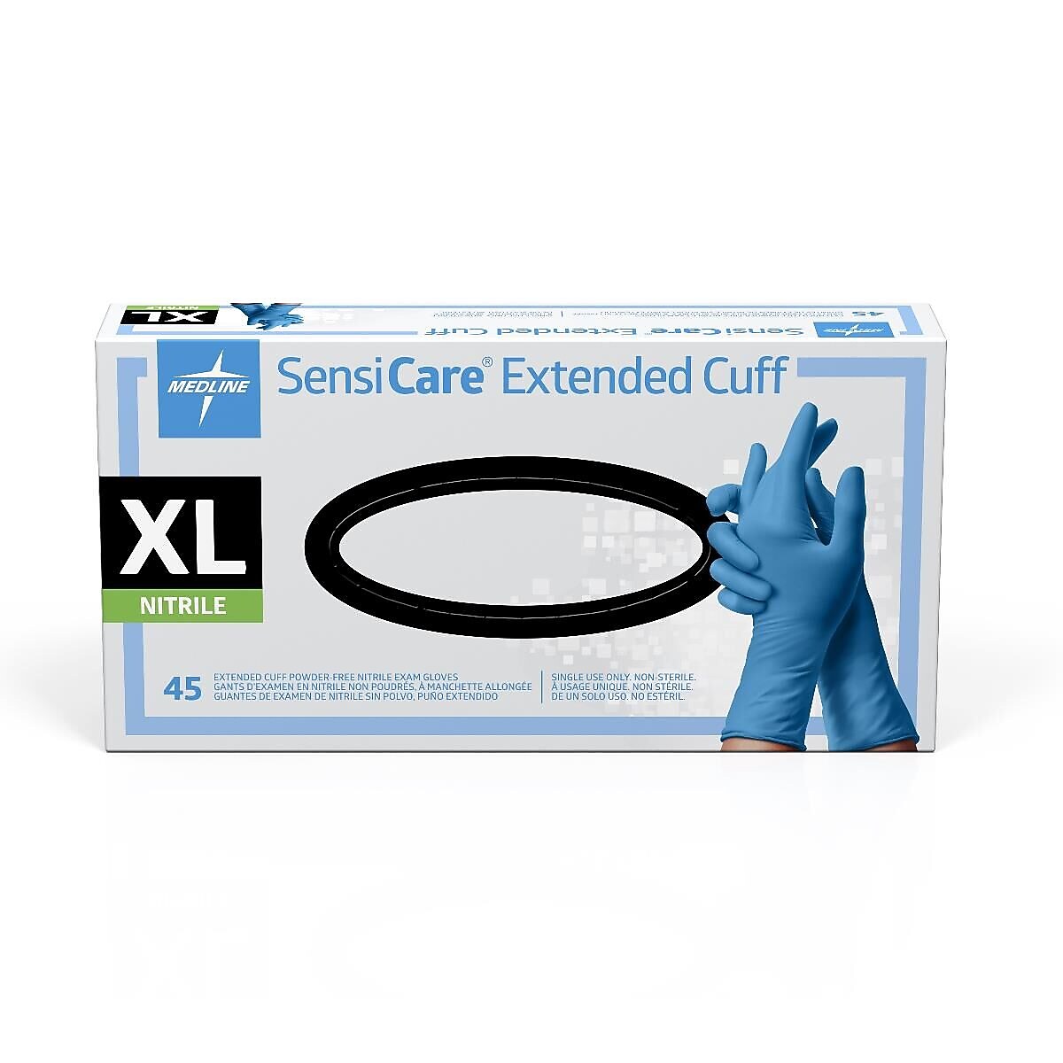 SensiCare Nitrile Exam Gloves 12" L, X-Large, Blue, 450/Pack (MDS1287)