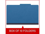 Medical Arts Press Pressboard Classification Folder, 2 Dividers, 2" Expansion, Legal Size, Royal Blue, 10/Box
