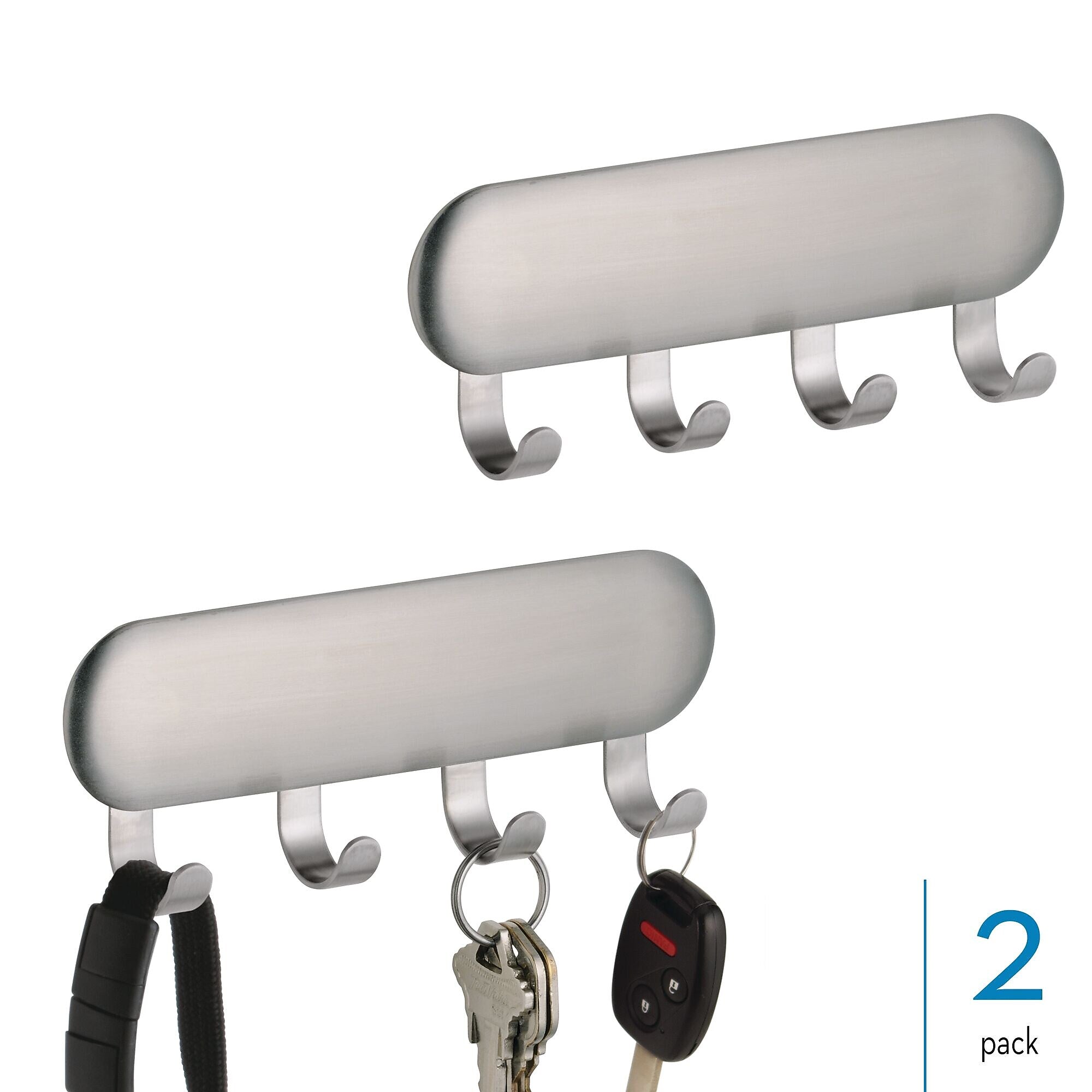 iDESIGN Hooks, Brushed Nickel, Stainless Steel, 2/Pack (28164M2)