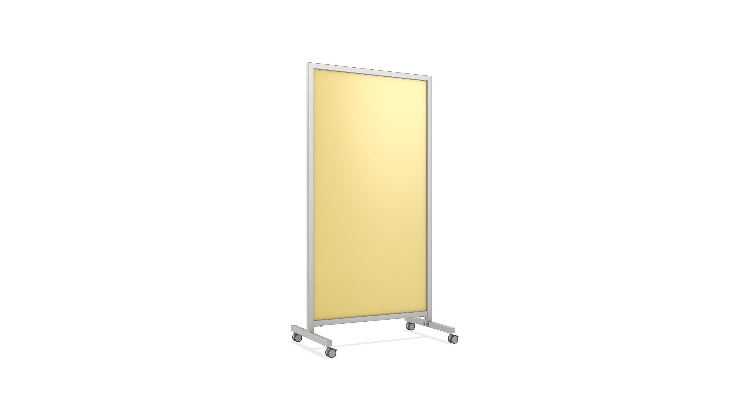 Ghent EZ Glass Mobile Dry-Erase Whiteboard, Aluminum Frame, 75"H x 38"W (EZ1NA7538YW)