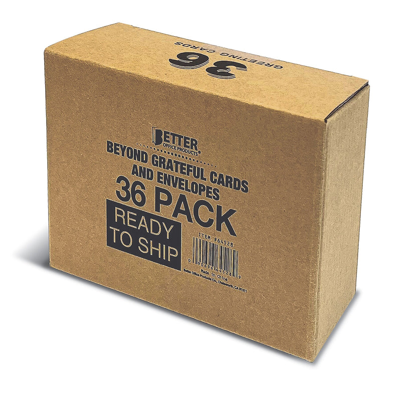 Better Office Thank You Cards with Envelopes, 4" x 6", Multicolored, 36/Pack (64528-36PK)