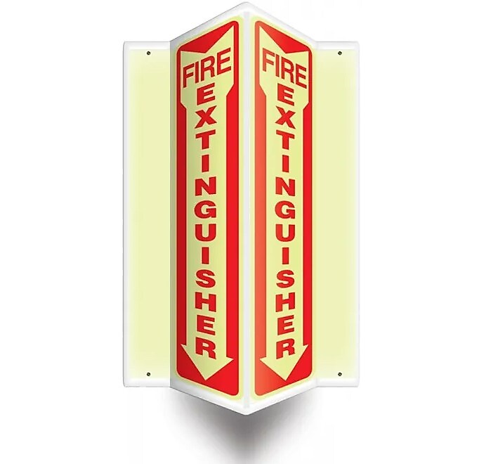 Accuform Fire Extinguisher Projection Sign, Red/White, 24"H x 4"W (PSP325)