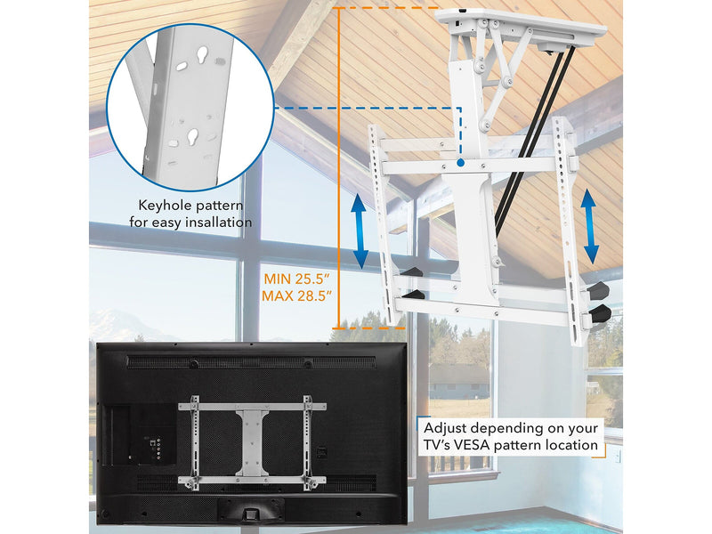 Mount-It! Full-Motion Motorized Ceiling TV Mount, 77 Lbs. Max. (MI-4224W)