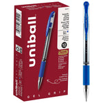 uni-ball Gel Grip Gel Pens, Medium Point, 0.7mm, Blue Ink, 12/Pack (65451)