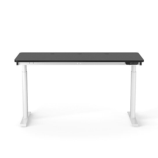 VersaDesk PowerLift 60"W Electric Rectangular Adjustable Standing Desk, Black/White (PLSDR6024-WB-APP)