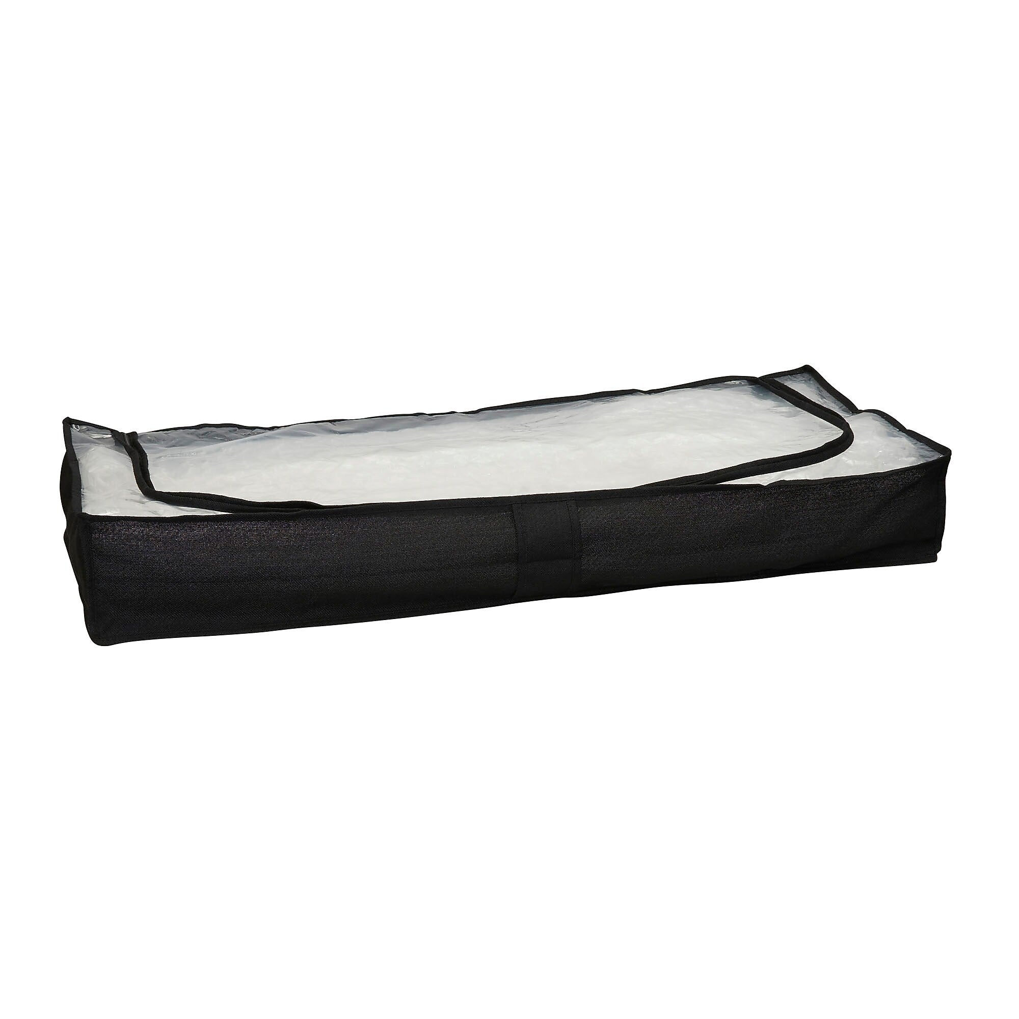 Household Essentials Under bed Storage Bag, Black with Clear PEVA Top (7609-1)
