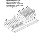 Azar 2.63" x 12" Pegboard 8-Compartment Cosmetic Tray, Clear, 2/Pack (225830-8COMP-CLR-2PK)