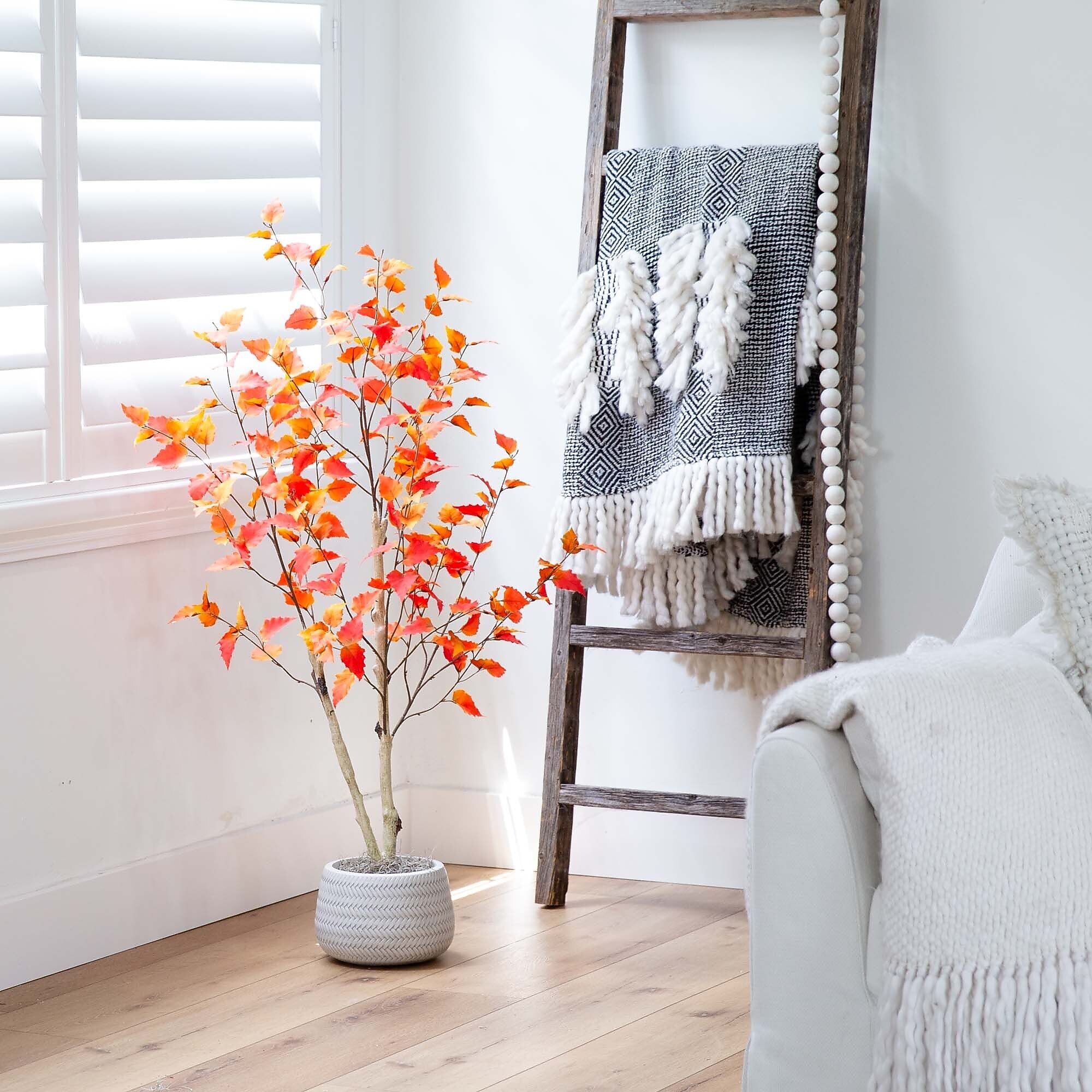 Nearly Natural 4' Autumn Birch Artificial Fall Tree (T4803)