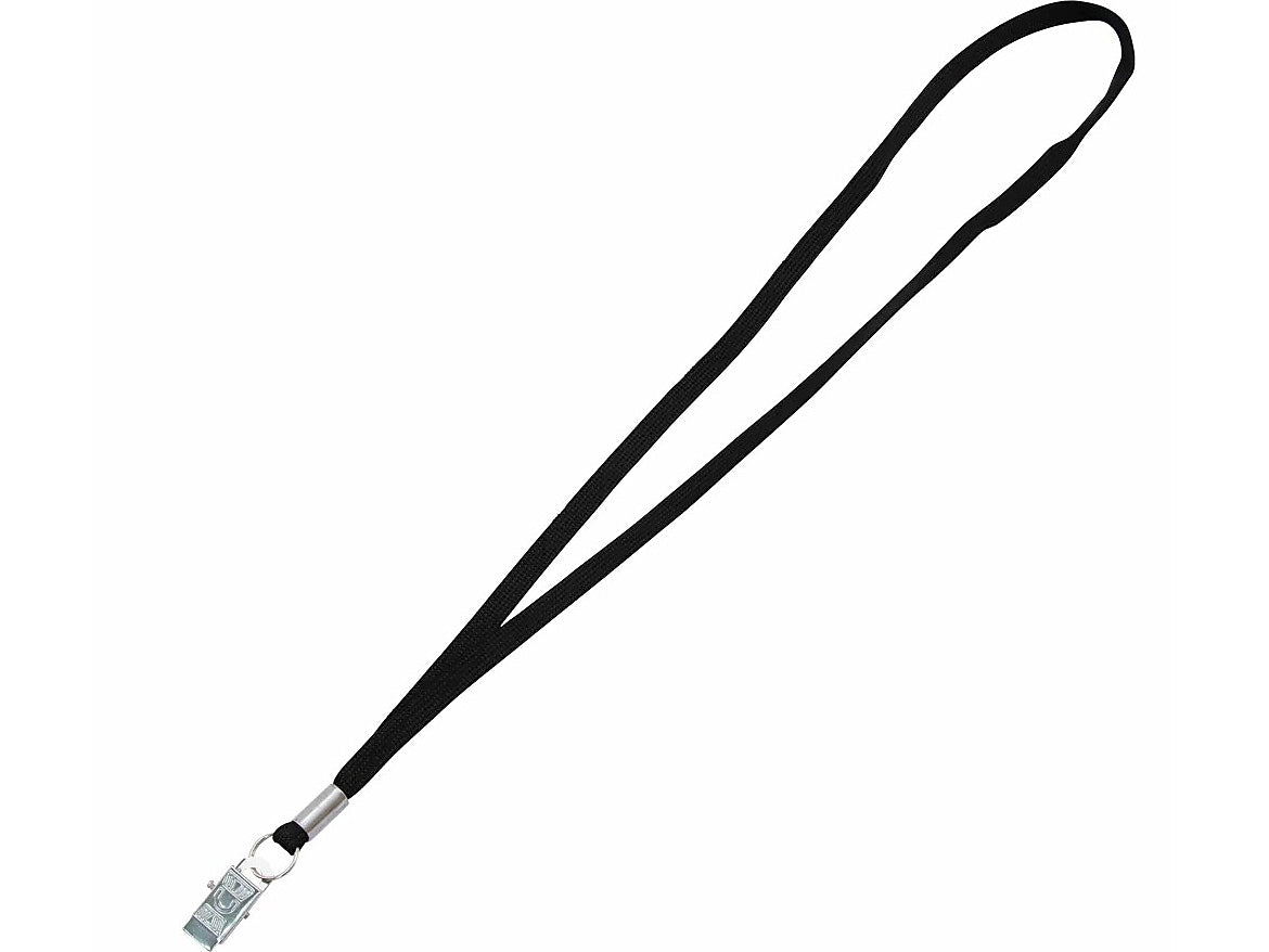 Advantus Metal Metal Clip Lanyard, Black, 100/Box (97128)