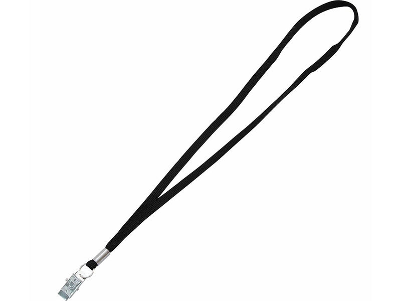 Advantus Metal Metal Clip Lanyard, Black, 100/Box (97128)