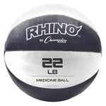 Champion Sports 22 lbs. Leather Medicine Ball, Black/White (CHMP238)