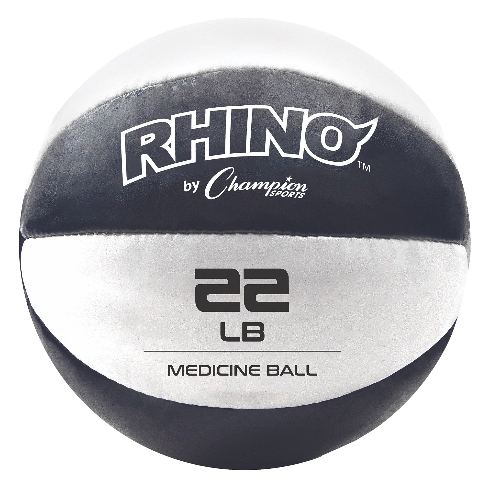 Champion Sports 22 lbs. Leather Medicine Ball, Black/White (CHMP238)