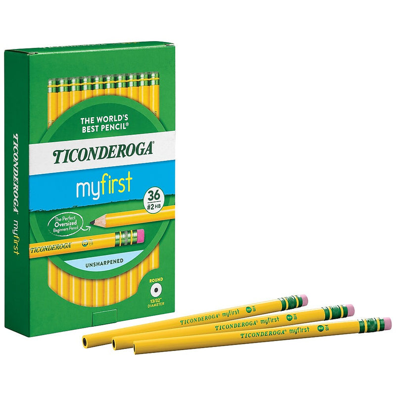 Ticonderoga Wooden Pencil, 0.7mm, #2 Medium Lead, 3 Dozen (DIX33336)