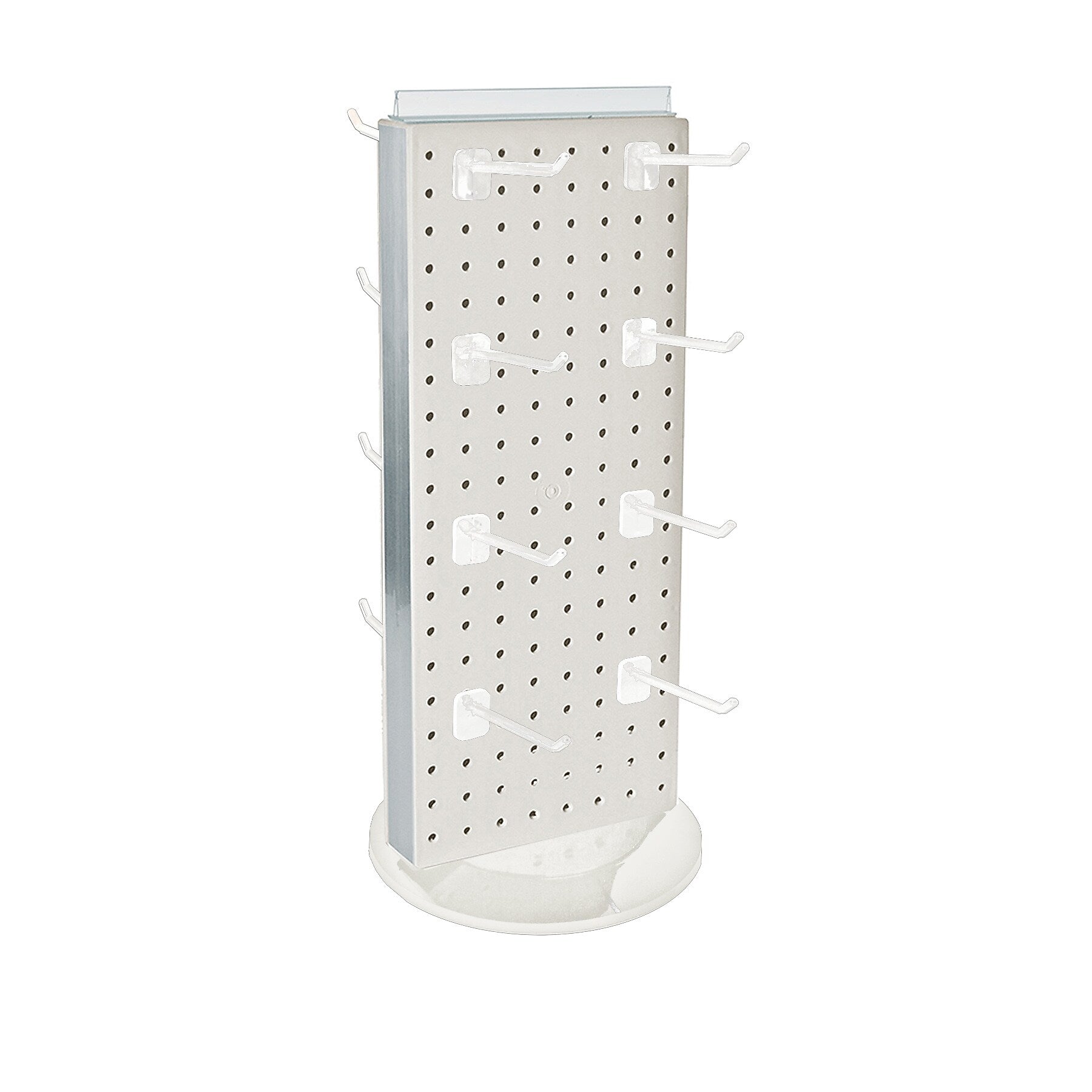 Azar Displays 20”H x 8”W Pegboard Counter Display with 16 4" Hooks, White (700508-WHT-4W16)