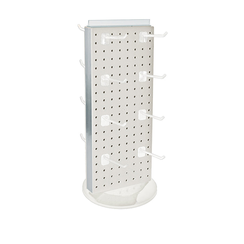 Azar Displays 20”H x 8”W Pegboard Counter Display with 16 4" Hooks, White (700508-WHT-4W16)