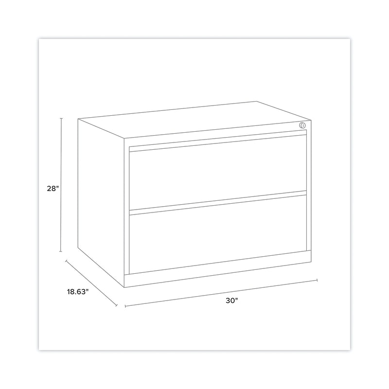 Hirsh Industries® Lateral File Cabinet, 2 Letter/Legal/A4-Size File Drawers, Putty, 30 x 18.62 x 28