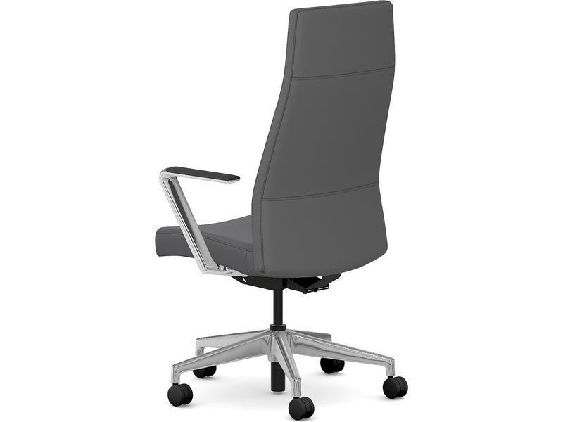 HON Cofi Fabric Swivel Executive Chair, Graphite/Polished Aluminum (HCFEU.W0.STC.P.H.UR93.CHSTC09.PA)