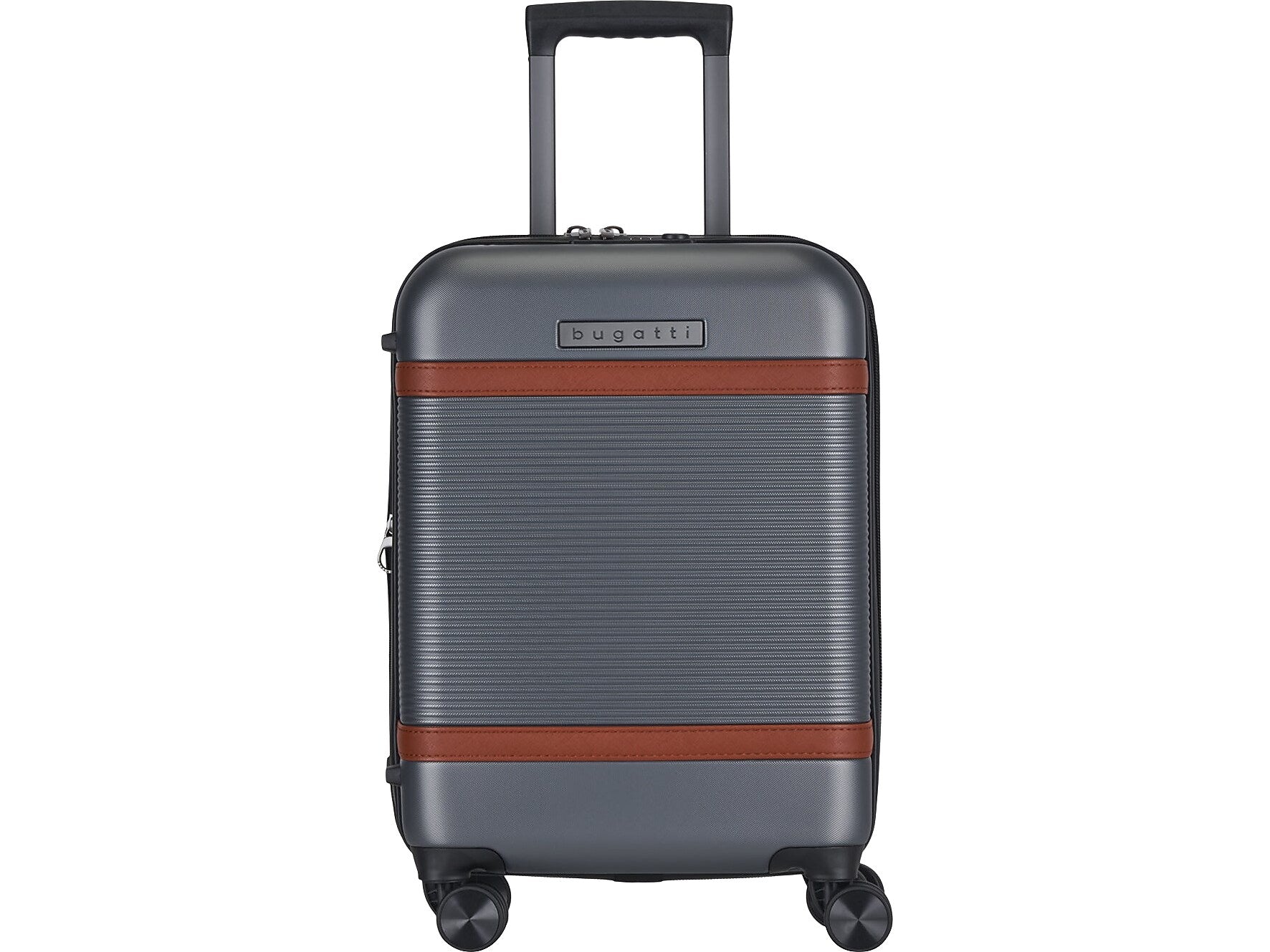 Bugatti Wellington 21" Hardside Suitcase, 8-Wheeled Spinner, TSA Checkpoint Friendly, Silver (HLG5120-Pewter)
