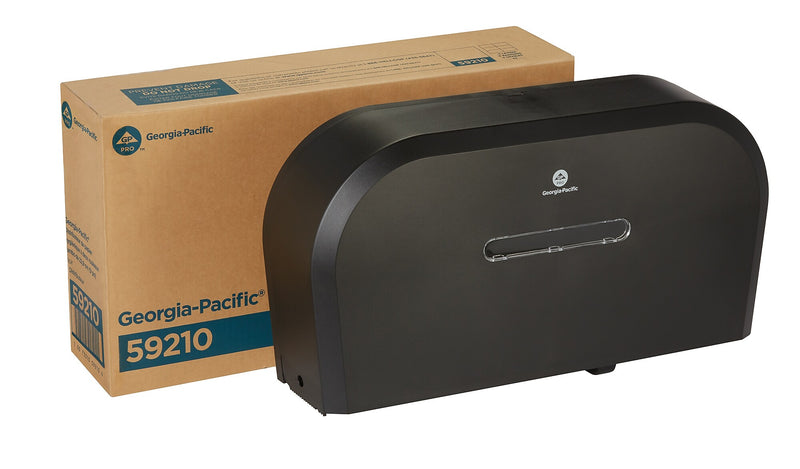 Georgia-Pacific Jumbo Jr. Dual-Roll Toilet Paper Dispenser, Black (59210)